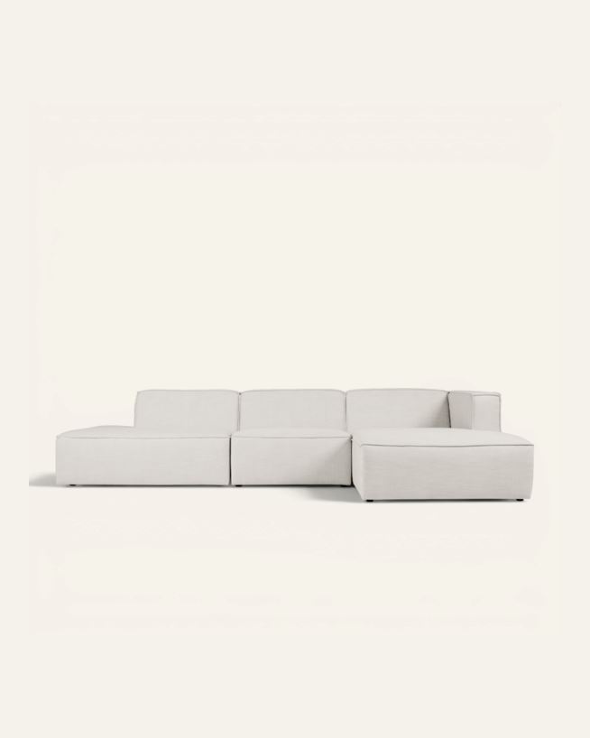 Modulsofa 3 deler åpen ende venstre natur - 338x153x73 cm natur - 1