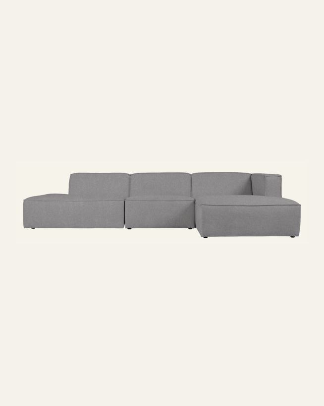 Modulsofa 3 deler åpen ende venstre grå - 338x153x73 cm grå - 1