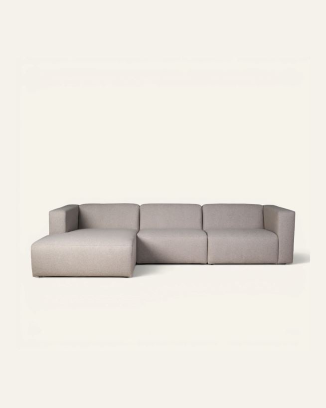 Modulsofa 3 deler sjeselong venstre beige - 314x154x73 cm beige - 1