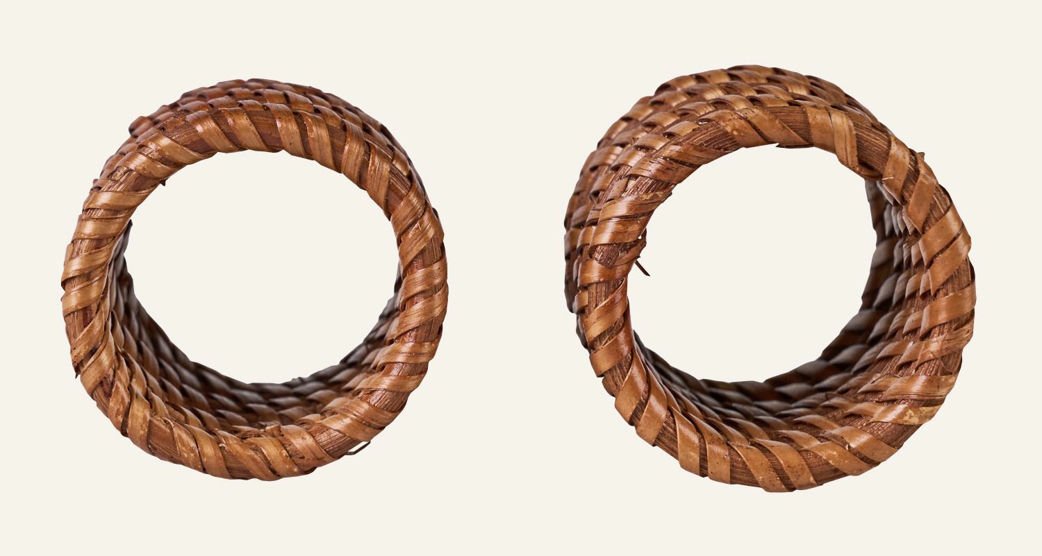 2 pk serviettringer brun - 3