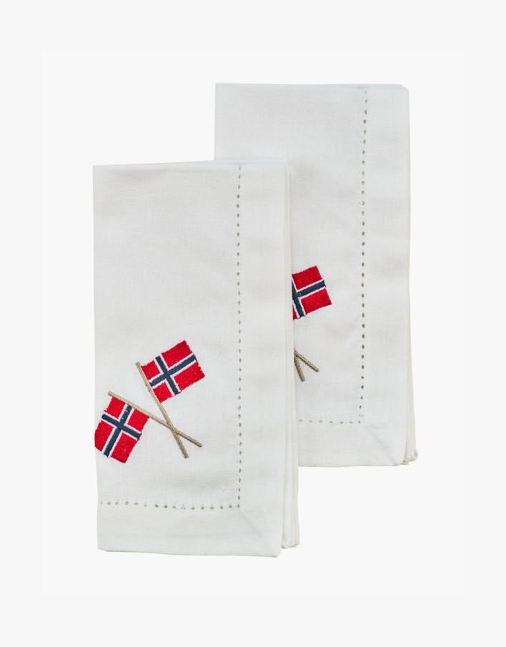 2pk tøyserviett hvit - 45x45 cm hvit - 1