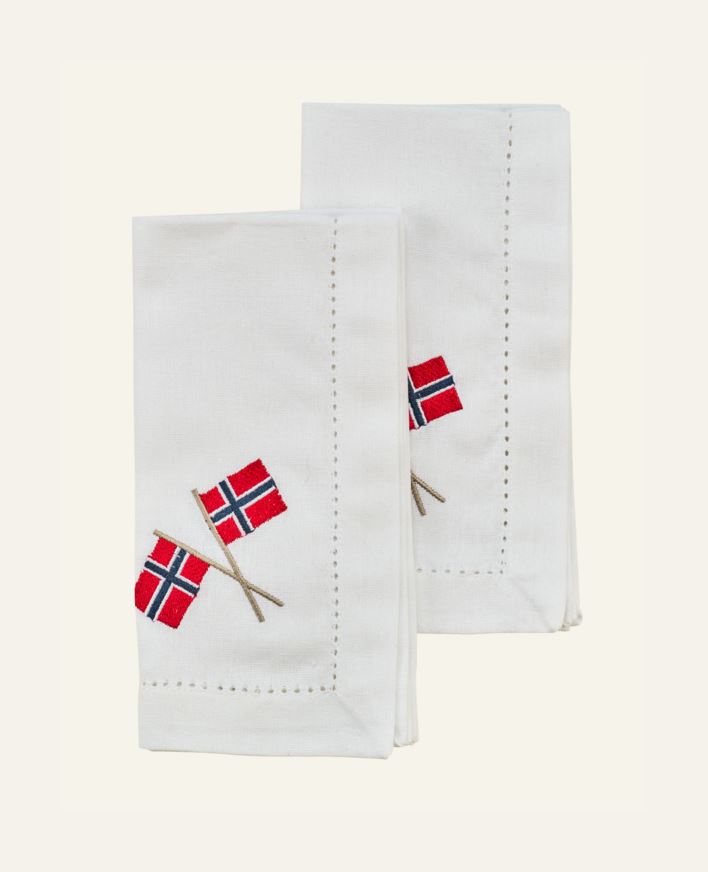 2pk tøyserviett hvit - 45x45 cm hvit - 1