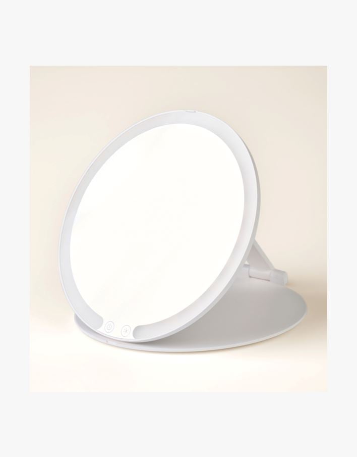 Speil med led-lys hvit - 19,7x20x1,5 cm ø20 hvit - 1