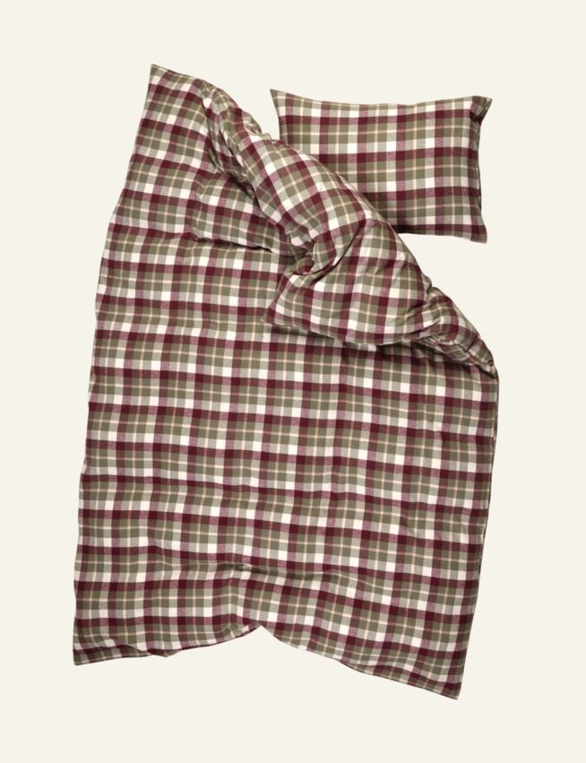 Garnfarget flanell sengesett multi - 2