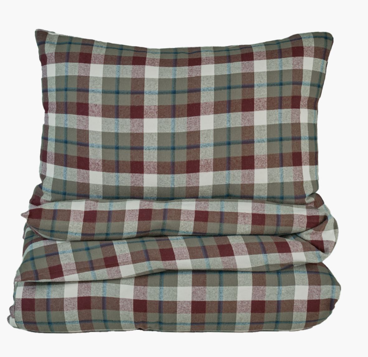 Garnfarget flanell sengesett multi grønn - 140x220 cm multi grønn - 1