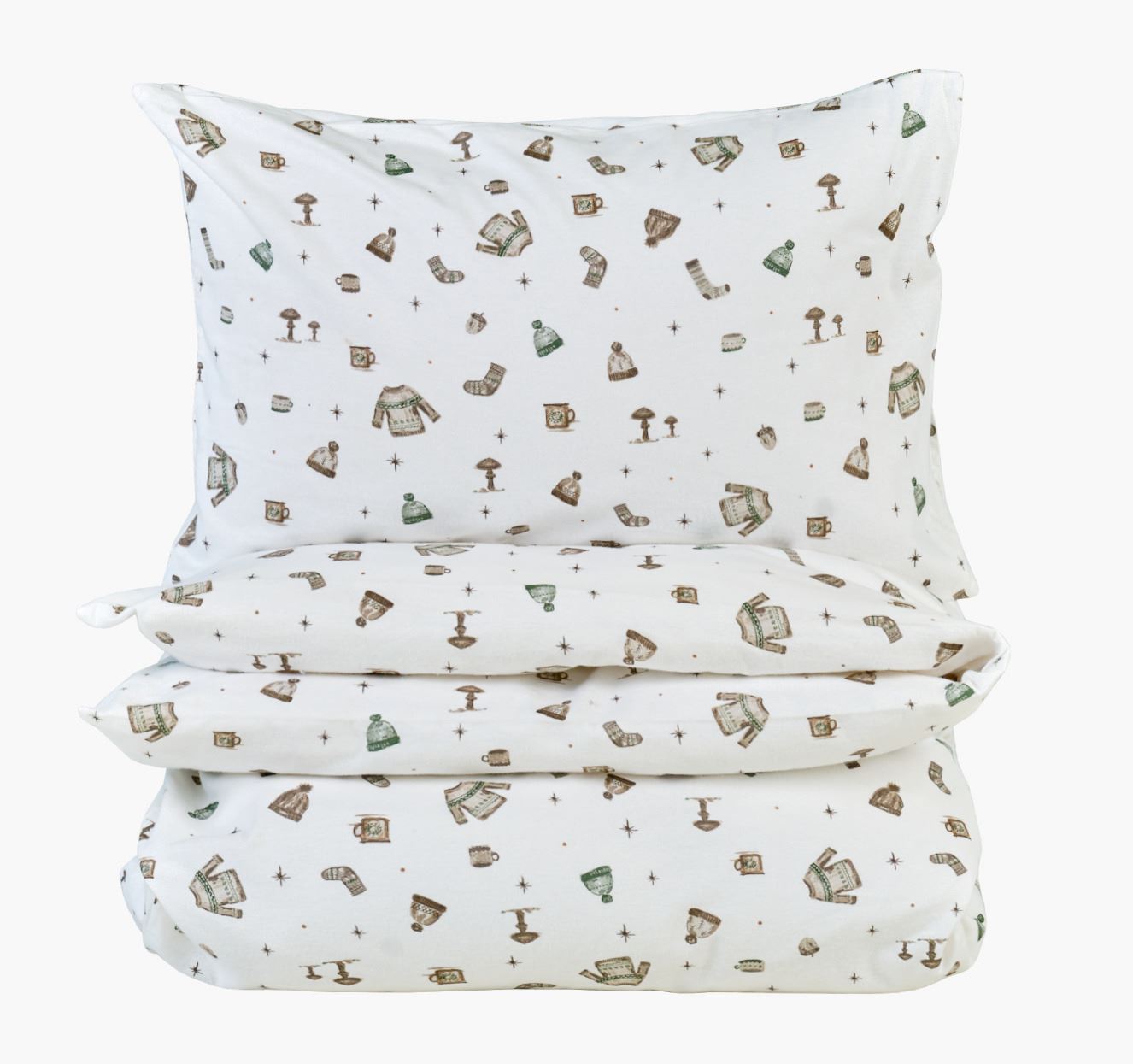 Flanell sengesett              multi grønn - 140x220 cm multi grønn - 1