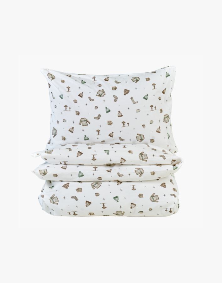 Flanell sengesett multi grønn - 140x200 cm multi grønn - 1