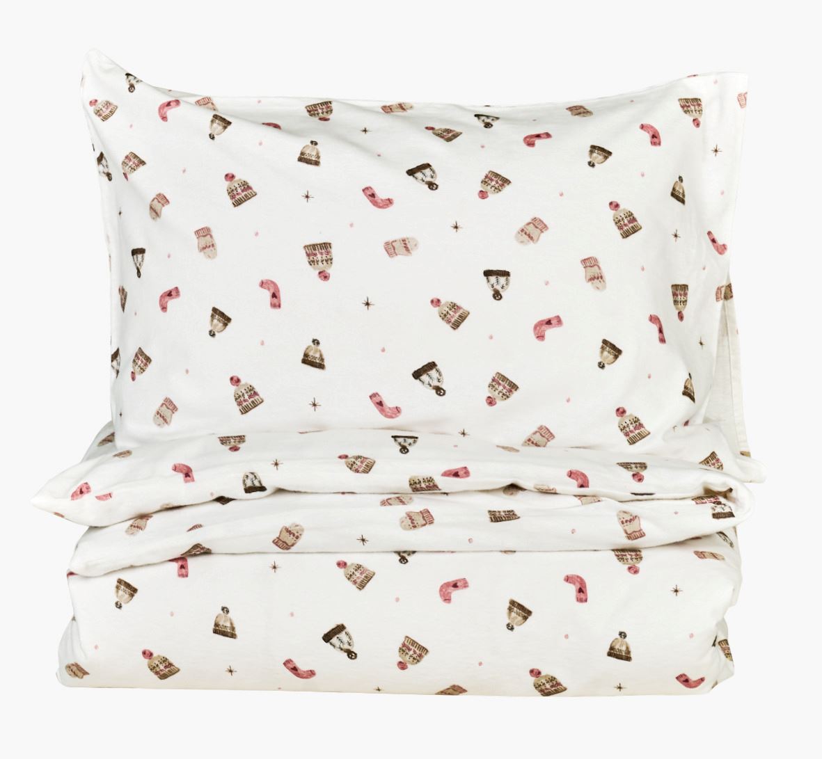 Flanell sengesett              multi rosa - 140x220+50x70 cm multi rosa - 1