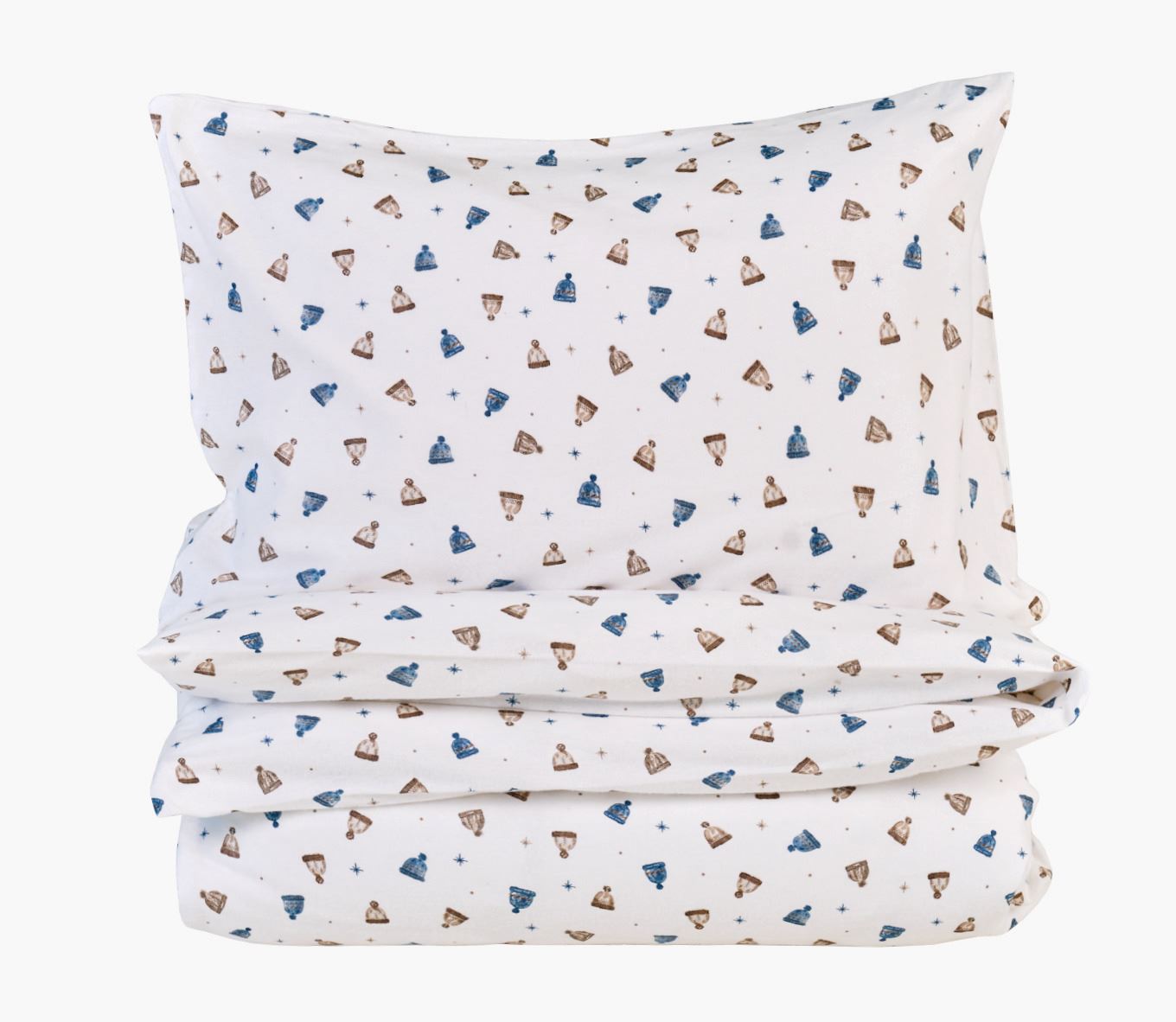 Flanell sengesett              multi blå - 140x200+50x70 cm multi blå - 1