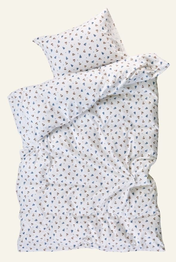 Flanell sengesett multi blå - 3