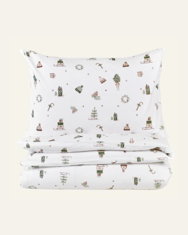 Flanell sengesett multi grønn - 200x220 cm multi grønn - 1