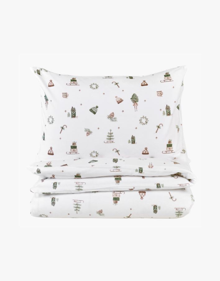 Flanell sengesett multi grønn - 140x200 cm multi grønn - 1