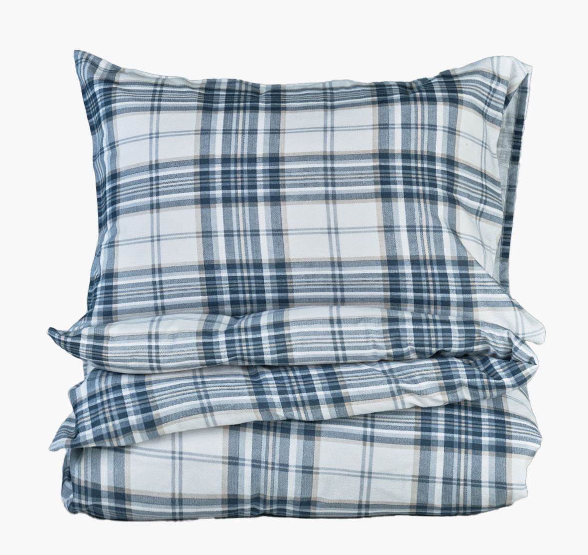 Flanell sengesett              blå - 140x200 cm blå - 1