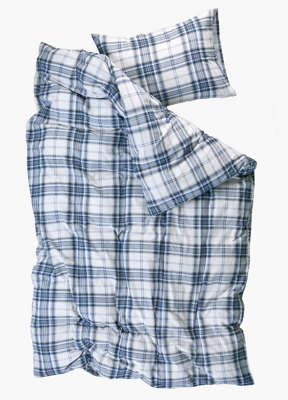 Flanell sengesett              blå - 2