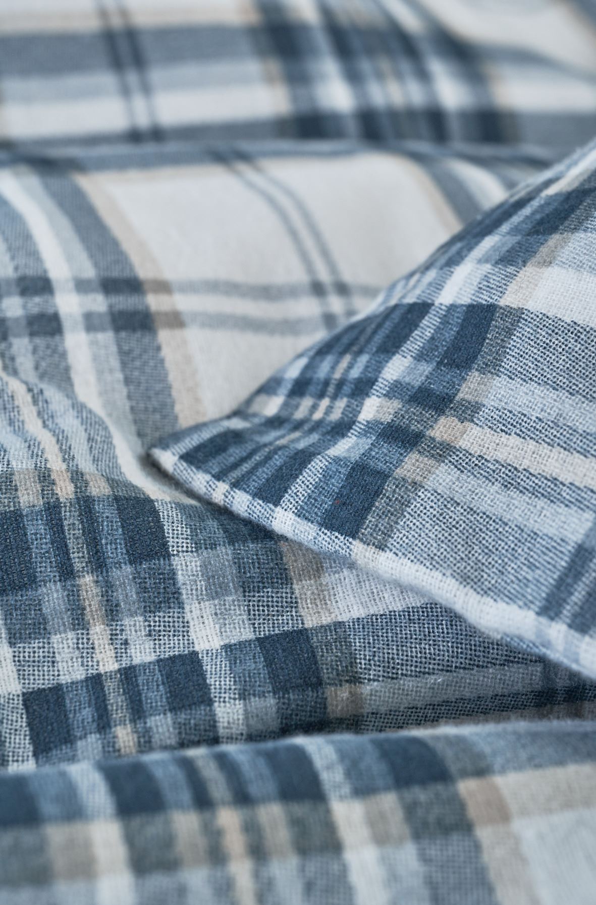 Flanell sengesett              blå - 4