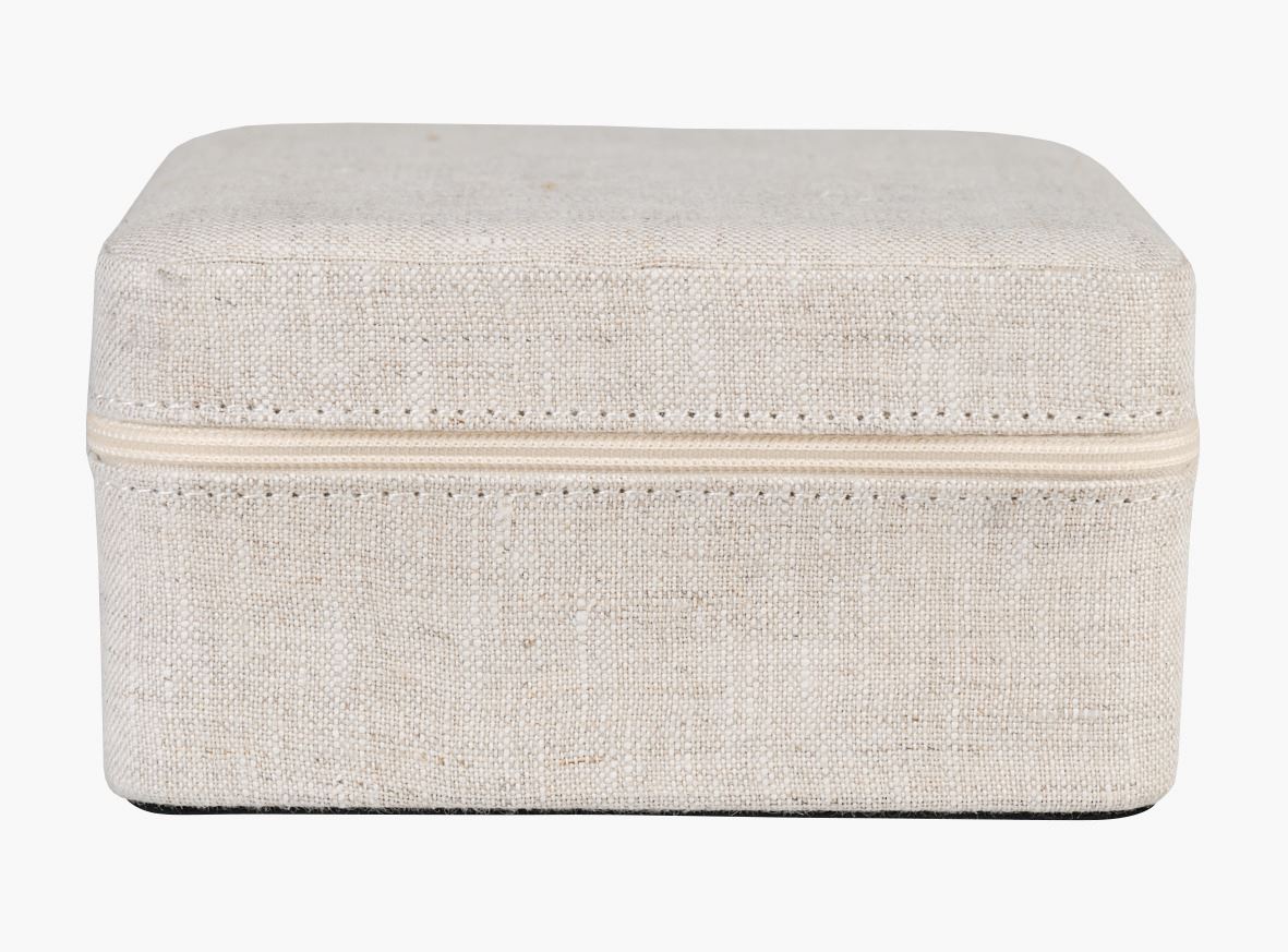 Smykkeskrin m/glidelås natur - 13x13 cm natur - 1