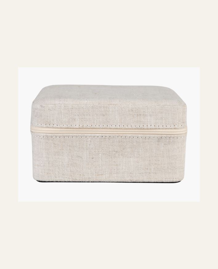 Smykkeskrin m/glidelås natur - 13x13 cm natur - 1