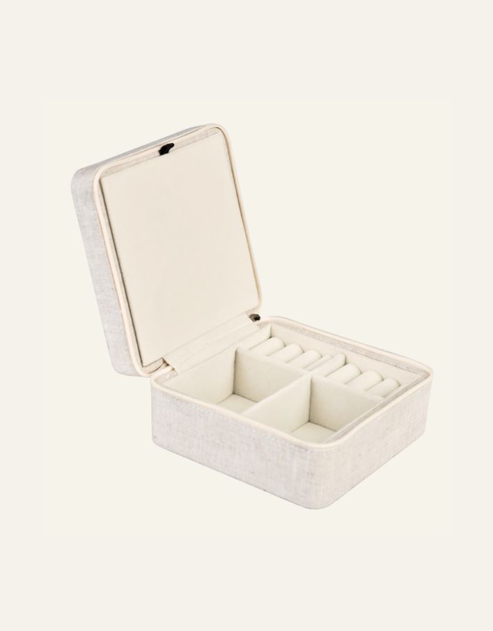 Smykkeskrin m/glidelås natur - 3