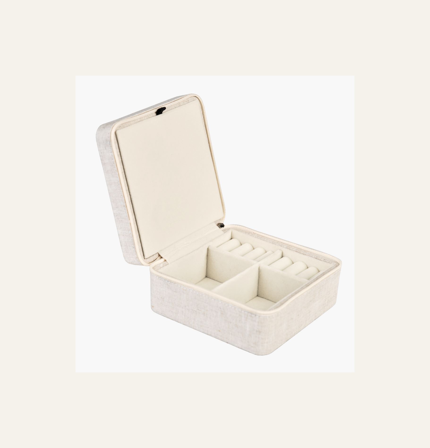 Smykkeskrin m/glidelås natur - 3