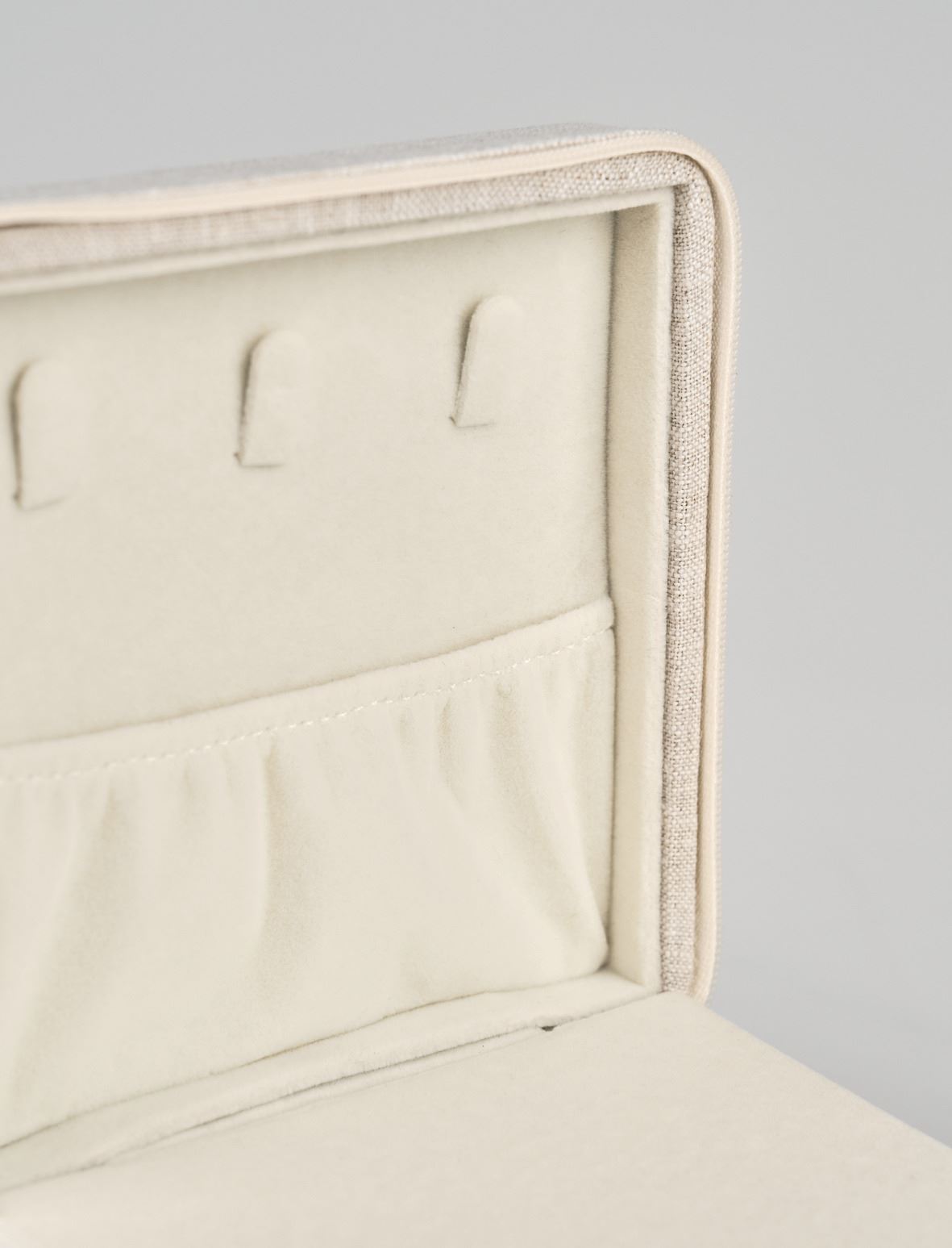 Smykkeskrin m/glidelås natur - 4