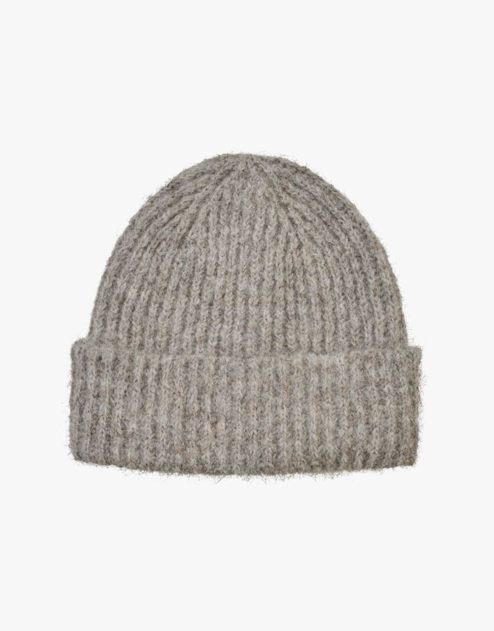 Strikket lue sand - 23x25 cm sand - 1