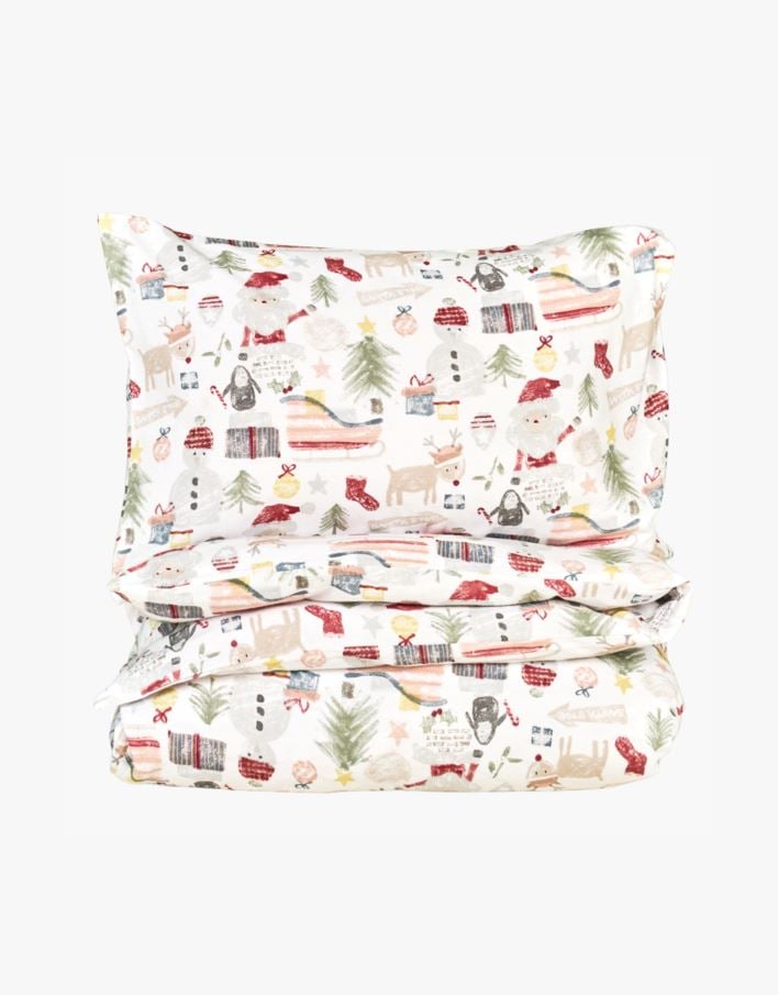 Flanell sengesett multi - 140x220+50x70 cm multi - 1