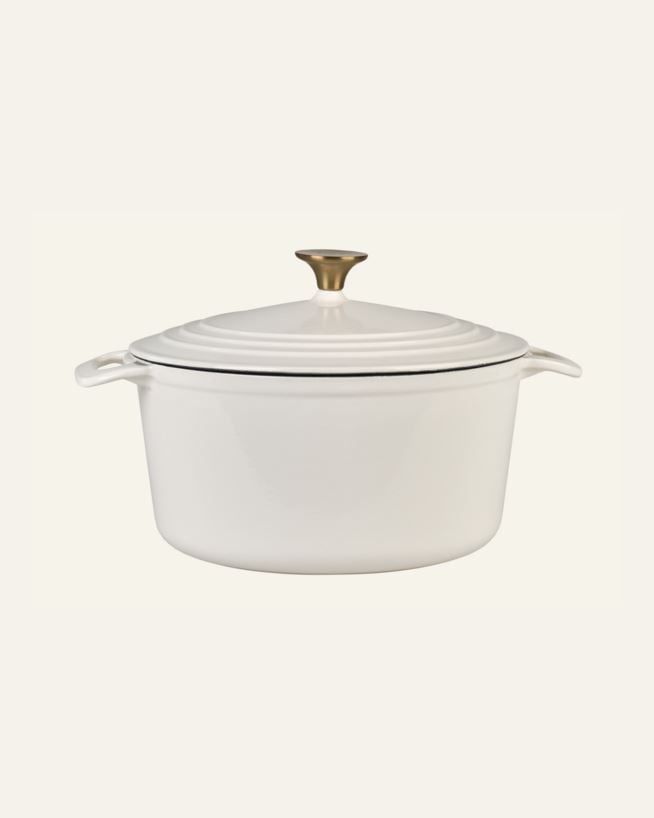 Støpejernsgryte rund krem - 4300ml krem - 1