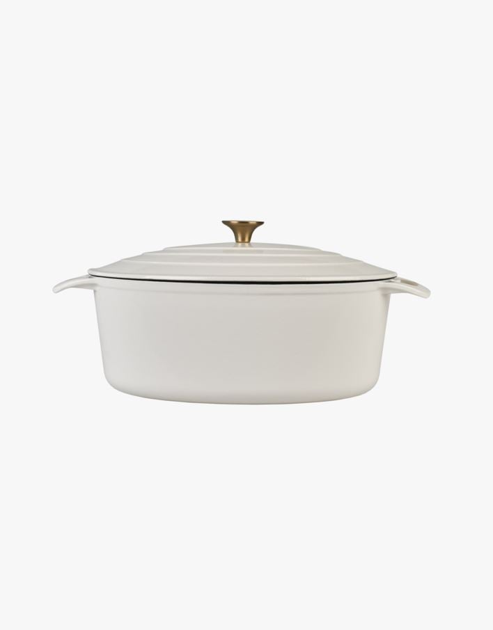 Støpejernsgryte oval krem - 5800ml krem - 1