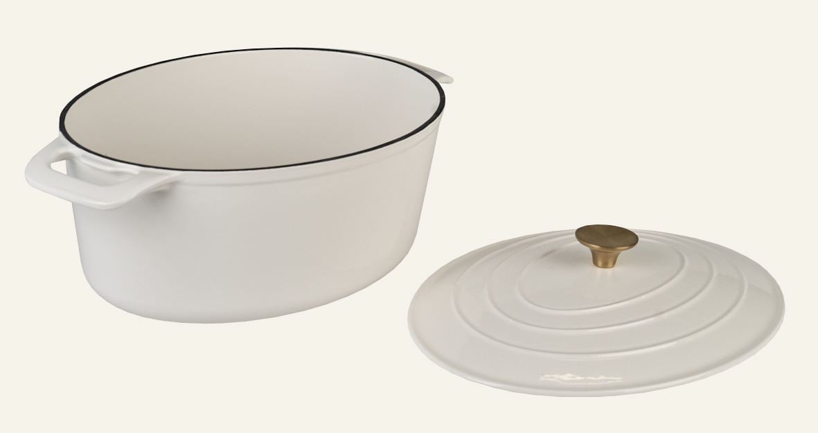 Støpejernsgryte oval krem - 5
