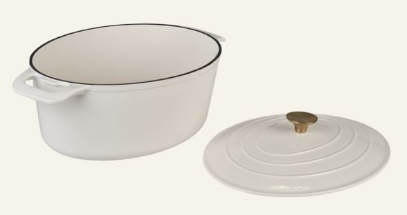 Støpejernsgryte oval krem - 5