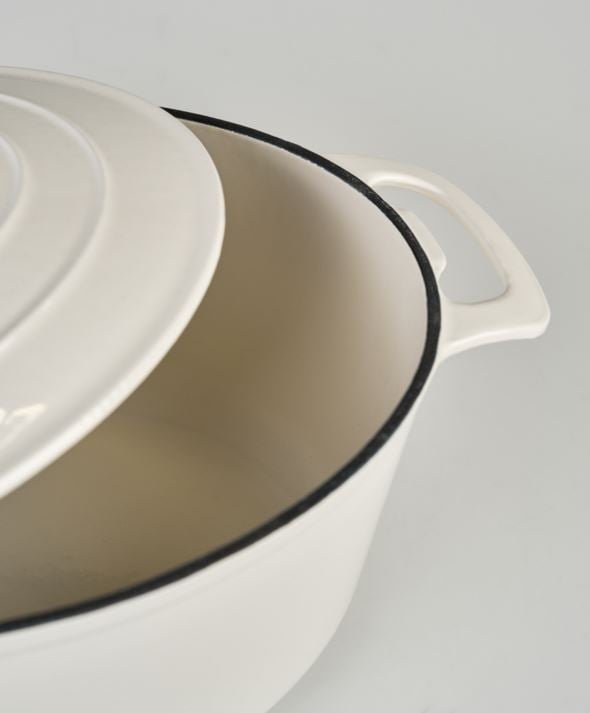 Støpejernsgryte oval krem - 4