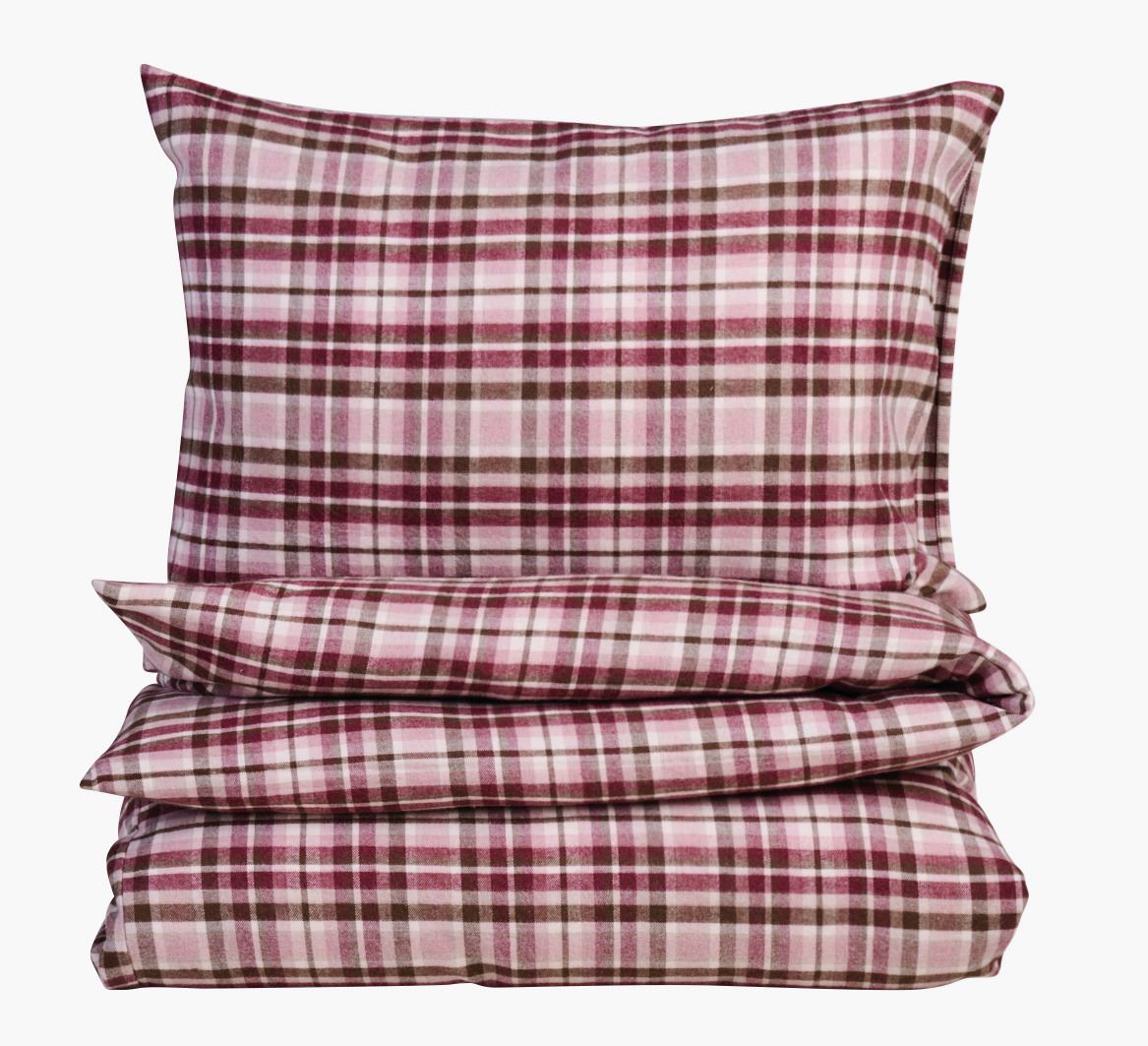 Garnfarget flanell sengesett multi rosa - 140x220 cm multi rosa - 1