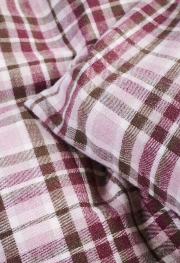 Garnfarget flanell sengesett multi rosa - 7