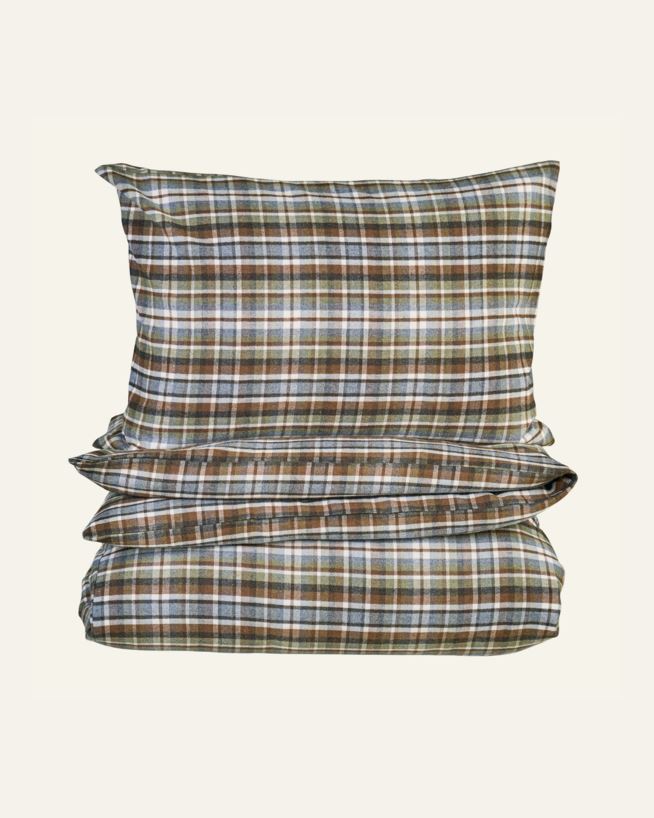 Garnfarget flanell sengesett multi - 140x220 cm/50x70 cm multi - 1