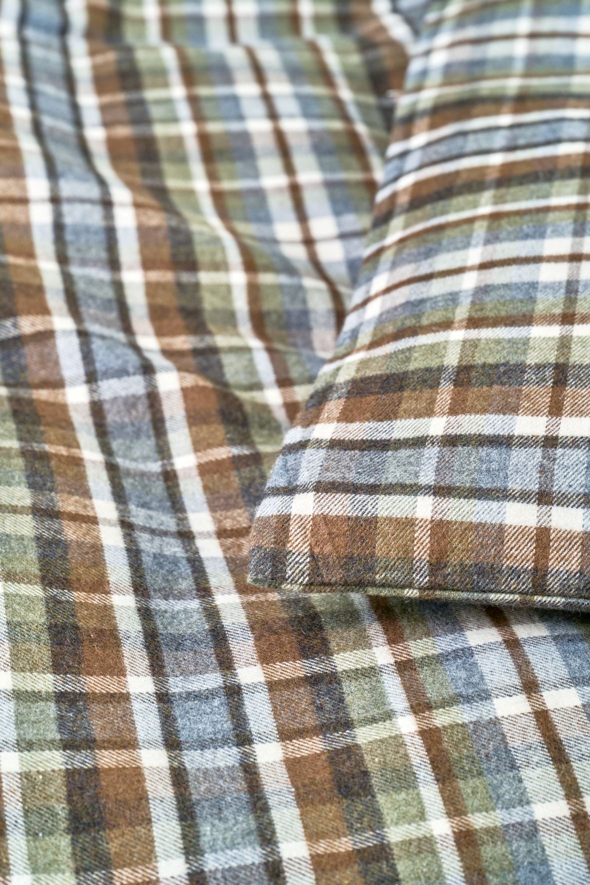 Garnfarget flanell sengesett multi - 3