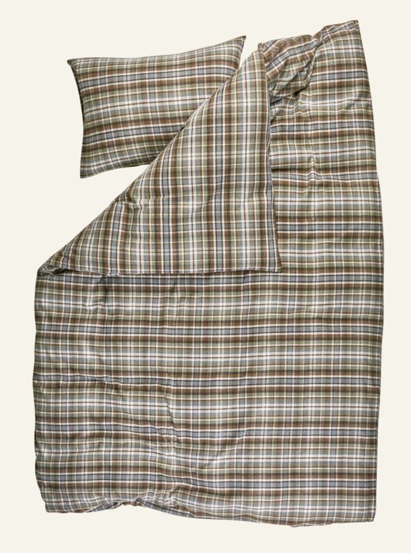 Garnfarget flanell sengesett multi - 5