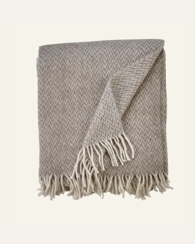 Ullpledd taupe - 190x200 cm taupe - 1