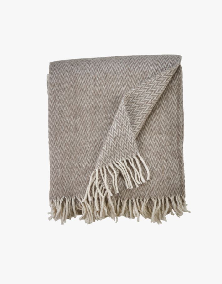 Ullpledd taupe - 190x200 cm taupe - 1