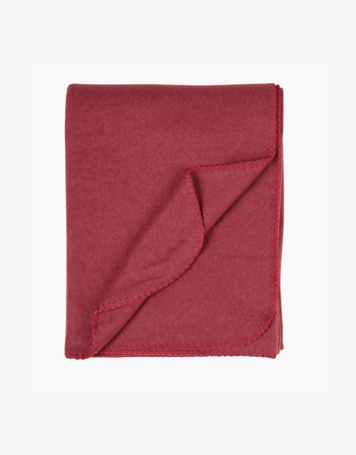 Fleecepledd mørk rød - 130x170 cm mørk rød - 1