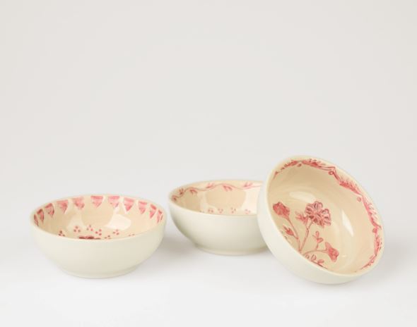 3 pk skåler rød - 3