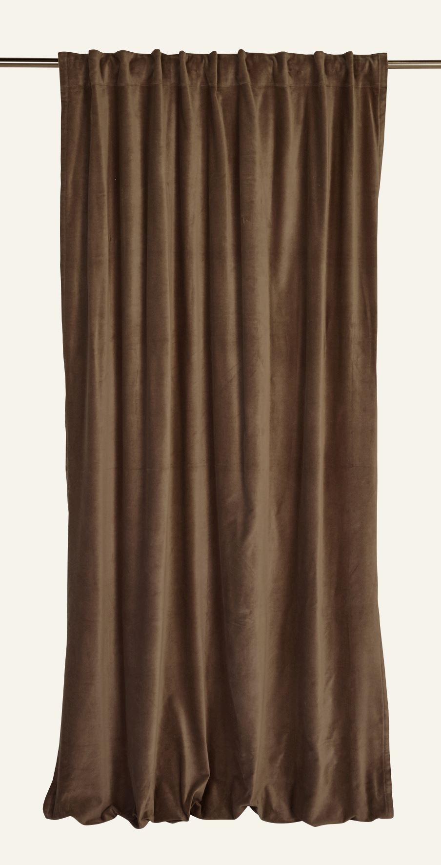 Andrea velour gardin mørk brun - Kid