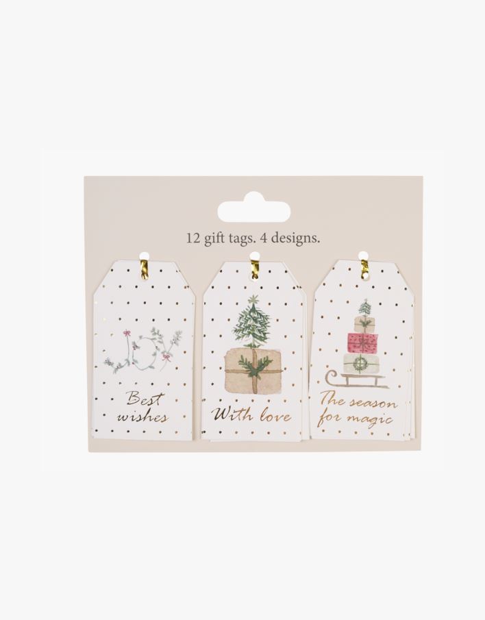 Merkelapp 12stk hvit - 9 cm hvit - 1