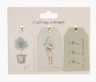 Kid Christmas Feel Merkelapp 12stk Multi Grønn 9 cm