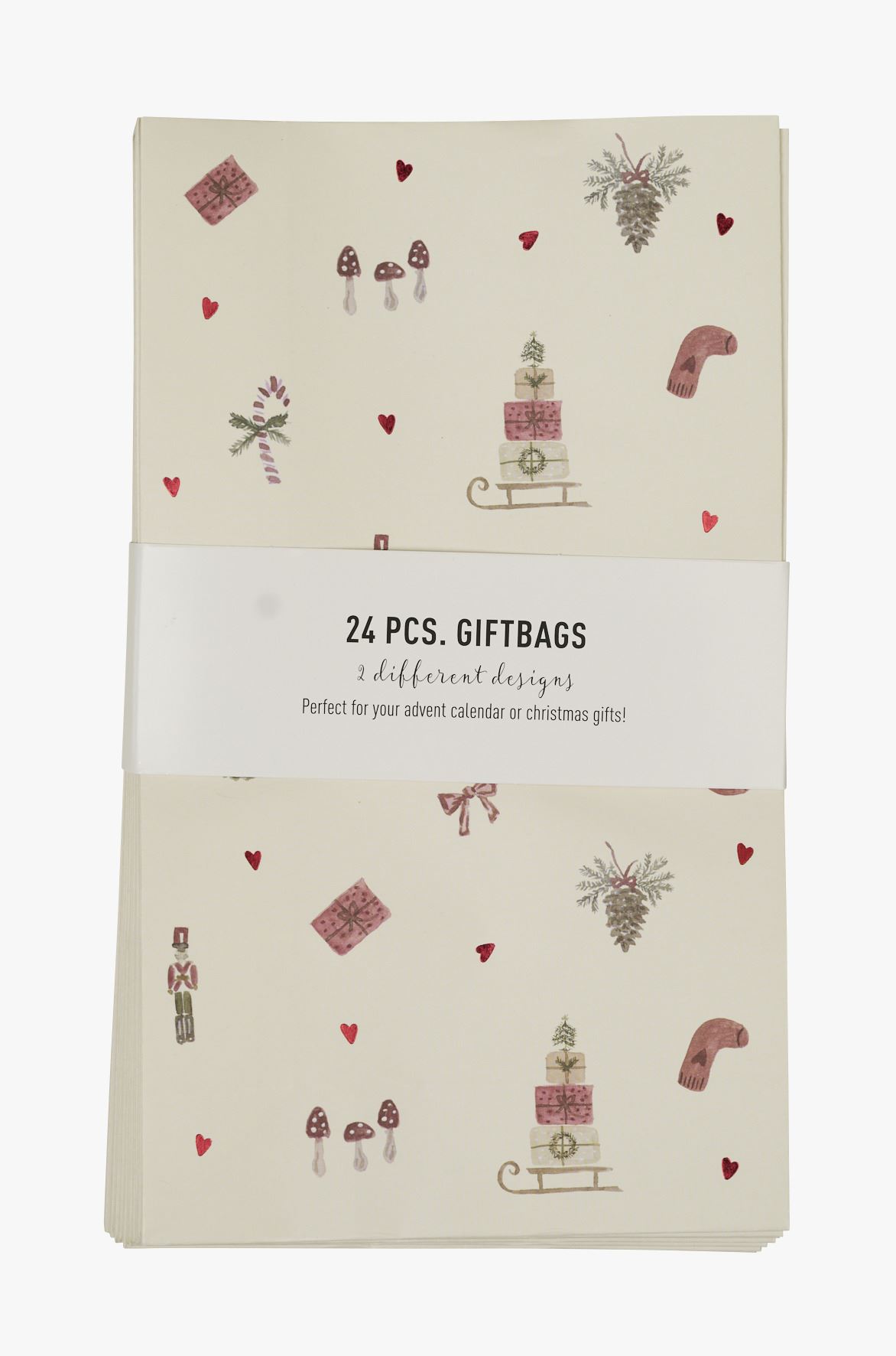 Kalenderposer 24stk multi rød - 14x24x6,5cm multi rød - 1