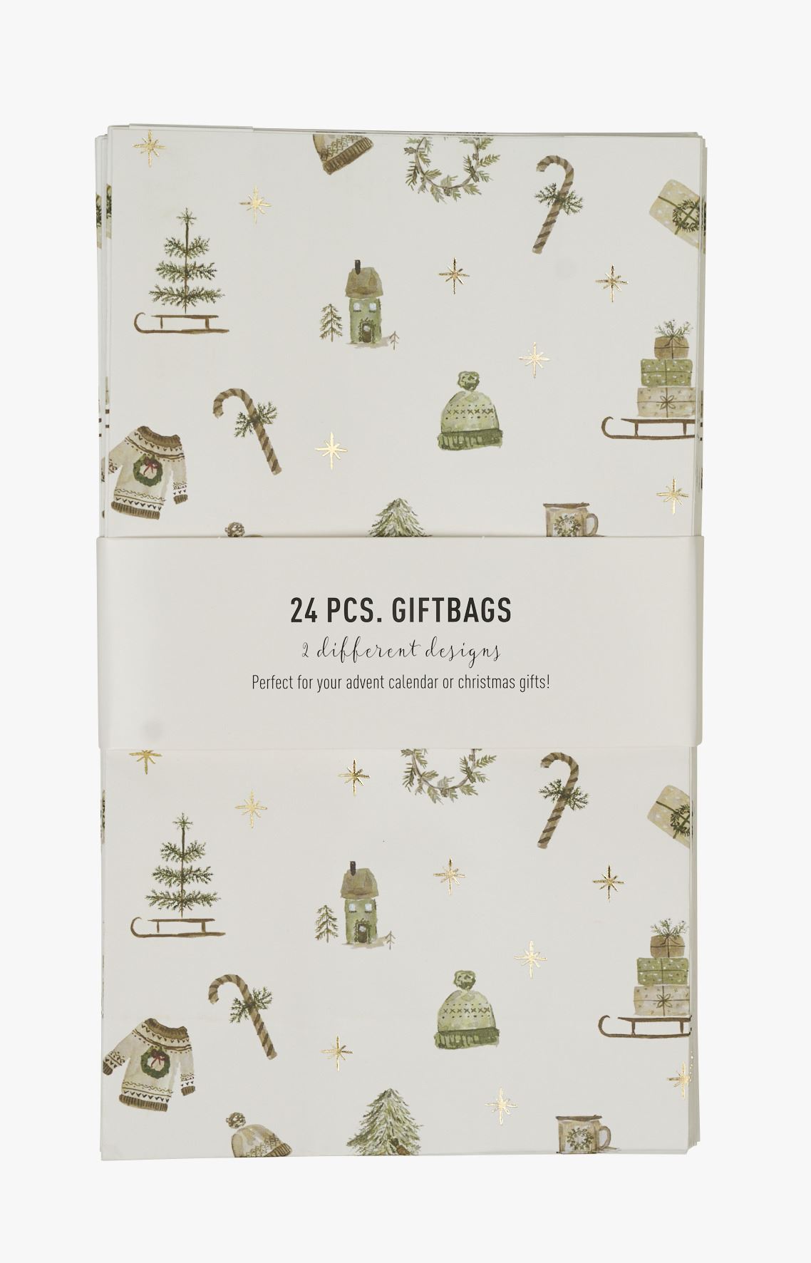 Kalenderposer 24stk multi grønn - 14x24x6,5cm multi grønn - 1