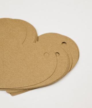 Kid Heart Merkelapp 12stk Natur 9 cm