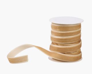 Kid Velvet Bånd Beige 1cm x 2m