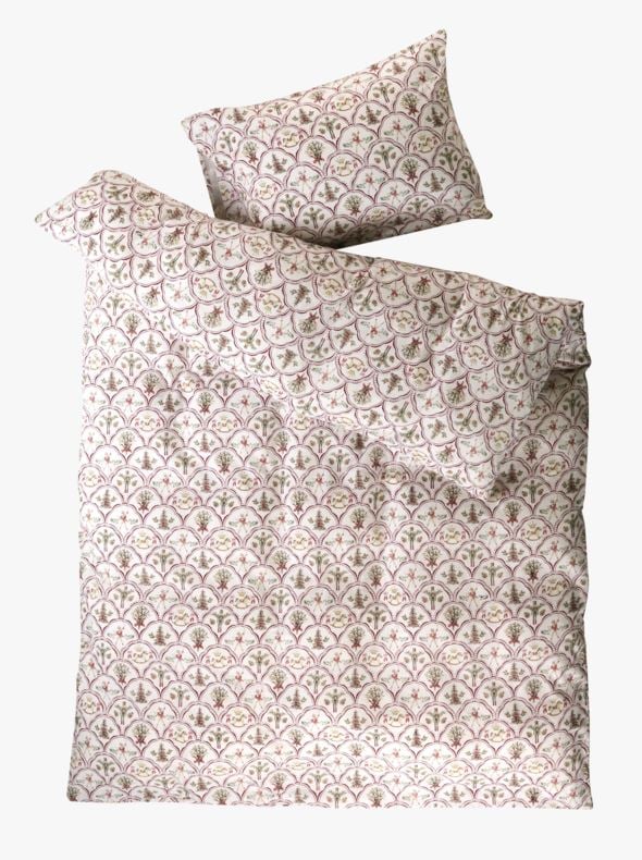 Flanell sengesett multi rød - 4