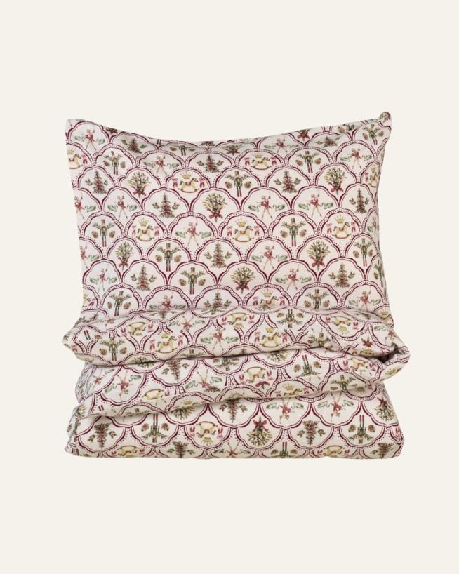 Flanell sengesett multi rød - 200x220 cm/50x70 cm multi rød - 1