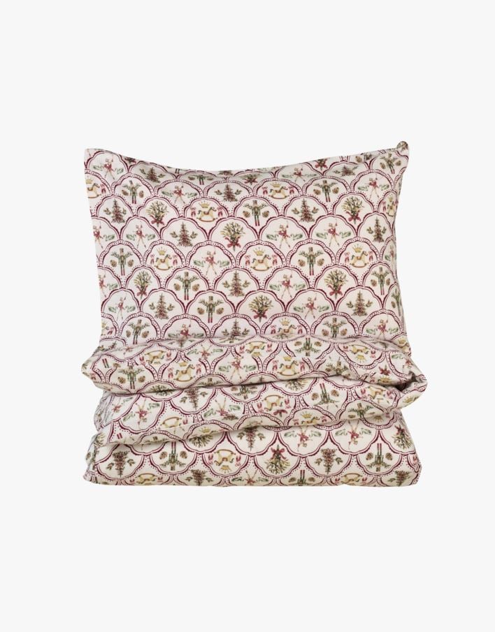 Flanell sengesett multi rød - 140x200 cm multi rød - 1